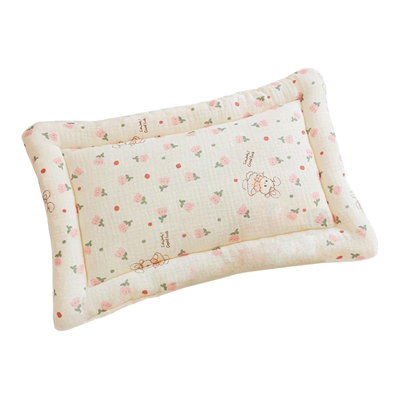 

Supportive Neck Supporting Pillow Bear Rabbit Print Lightweight Pillow Gentle Comfortable Cotton Pillow for Infants