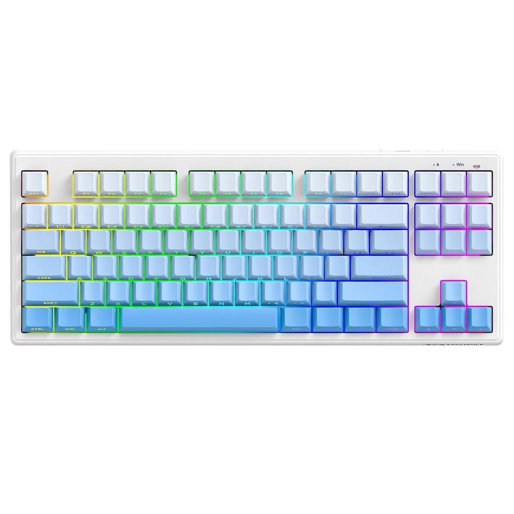 Free Wolf M87V2 Wireless RGB Mechanical Feel Keyboard with PBT Side-Printed Keycaps and Bluetooth Connectivity