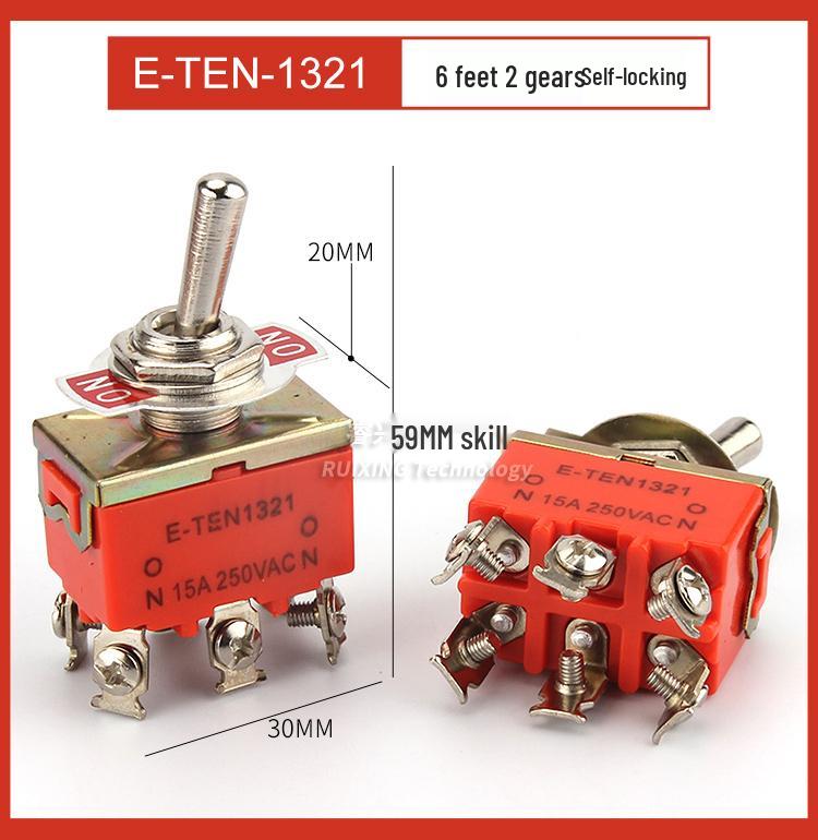 E-TEN1021 Large Toggle Power Rocker Switch Series: Models 1221, 1321, 1322.
