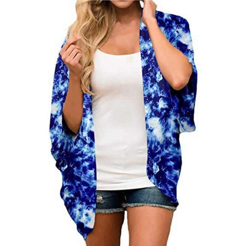 YYFS Blusas y Camisas de Moda Casual de Verano Primavera para Mujer con Estampado de Patrón Floral y Mangas 3/4