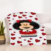 1PC Mafalda Hearts Outdoor Blanket Lightweight Flannel, Soft & Warm, All-Season Use for Sofa, Outdoor, Camping, Living Room, Office30