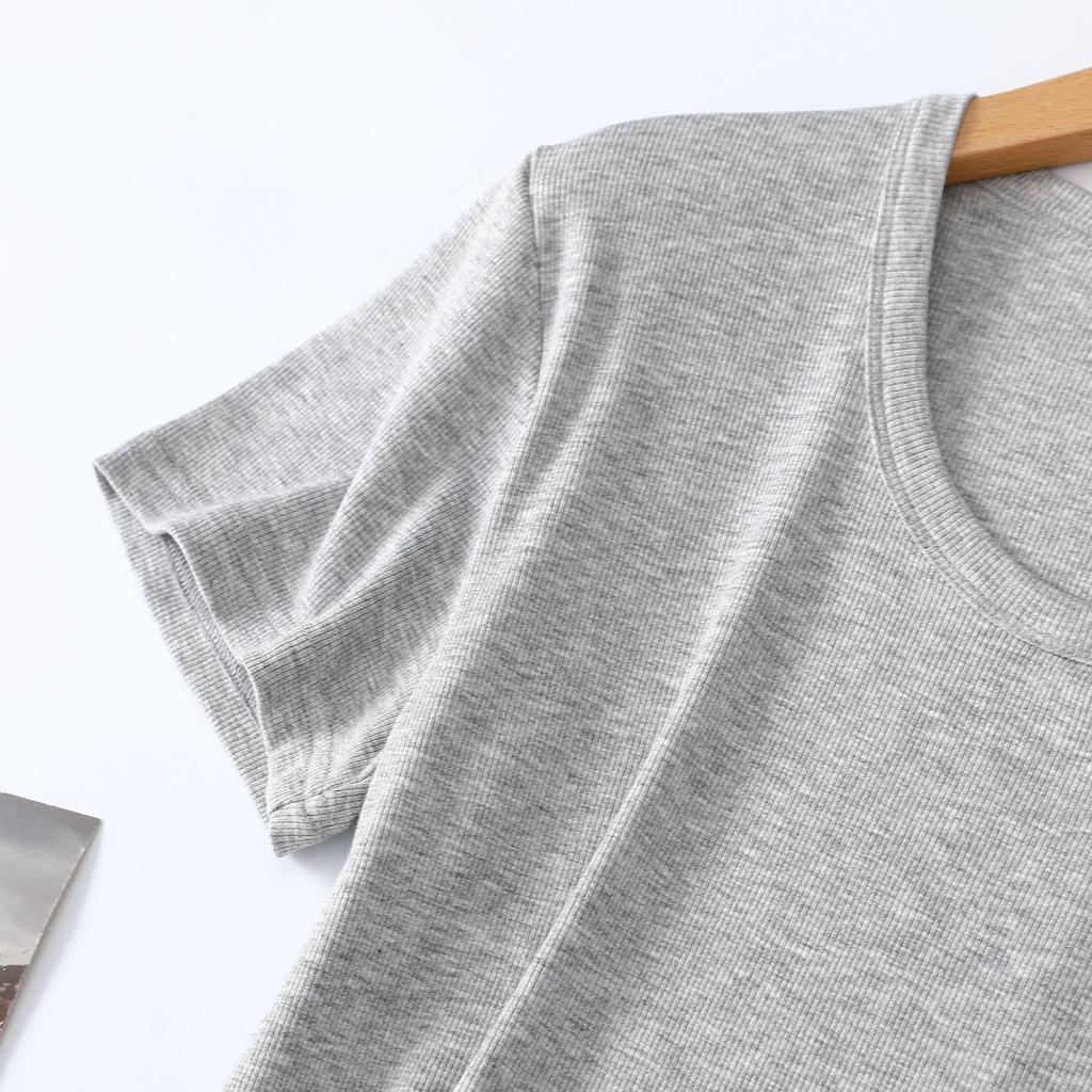 2026 Women’s Slim Fit Lightweight Round Neck Tencel Short Sleeve Ice Silk Top