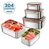Lebensmittelaufbewahrungsbehälter Meal Prep Box - 304 Edelstahl Luftdicht Auslaufsicher Bento Lunchbox, Küchenorganisationszubehör