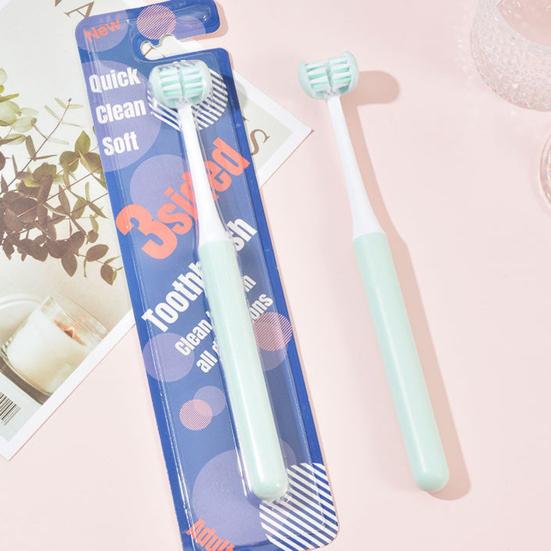 Baby Toothbrush Comfortable Grip U Type Safe Compact Creative Oral Care Tool Durable Three-sided Baby Toothbrush for Bathroom