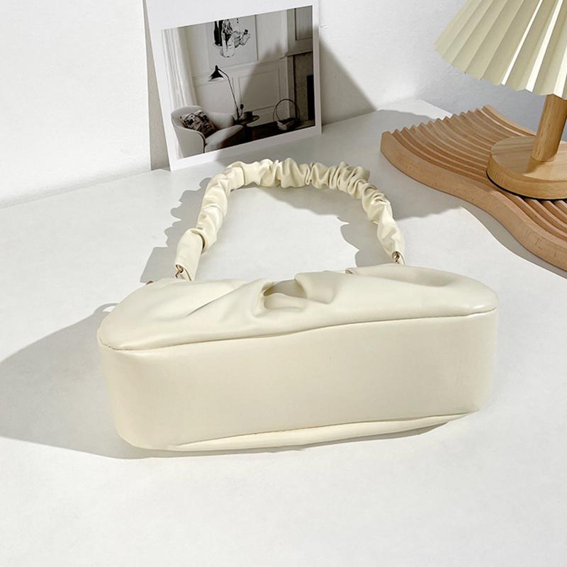 Small soft leather women's bag minority design pleated clouds leisure bag new crossbody bag