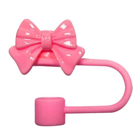 Cute Bow Straw Covers Cover for 10mm Straws, Silicone Dustproof Reusable Accessories Cap, Topper Coffee Cups And Tumblers Toppers