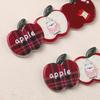 2Pcs Girl Hairpin Plaid Design Childlike Fruit Shape Acrylic Hair Clips Side Bang Hair Pin New Year Hair Accessories