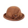 Hat Women'S Autumn And Winter Fashion Flower Bucket Hat Korean Version Of Crimped Wool Hat Women'S British Retro Bowler Hat
