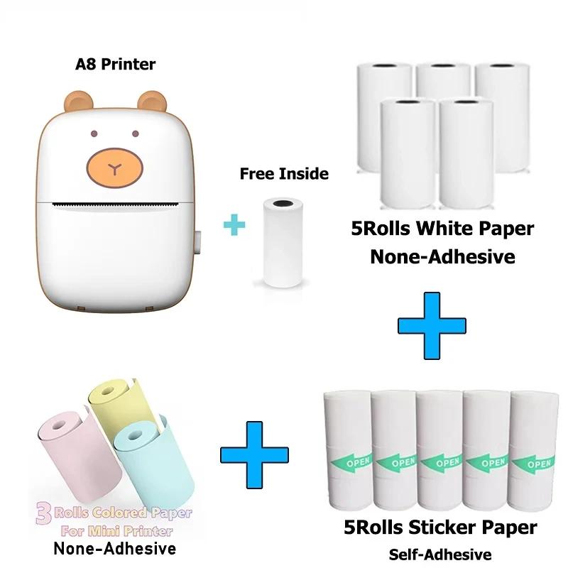 Portable Mini Thermal Photo Printer Cordless Label Printer Rechargeable Design Compact for Text Photos and Symbols for Printing