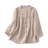 Versatile Women's Seven-Sleeve Cotton Linen Summer Blouse
