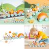Wooden Animal Cat Panda Toy Train With Interlocking Carriages For Baby Development And Kids Play