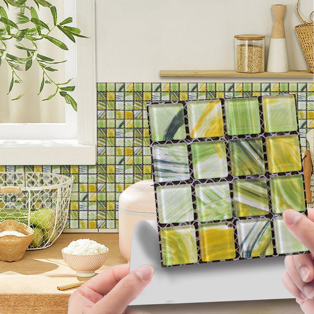 10/20pcs/set DIY Kitchen Bathroom Stickers Waterproof Self Adhesive 3D Tile Adhesive Pads Wall Stickers Mosaic Tile Decal Decor