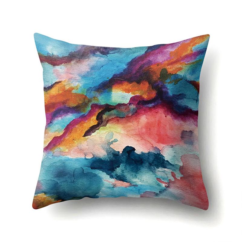 Nordic Modern Abstract Ins Style Polyester Pillow Case Car Decoration Home Printed Waist Cushion Pillow Case