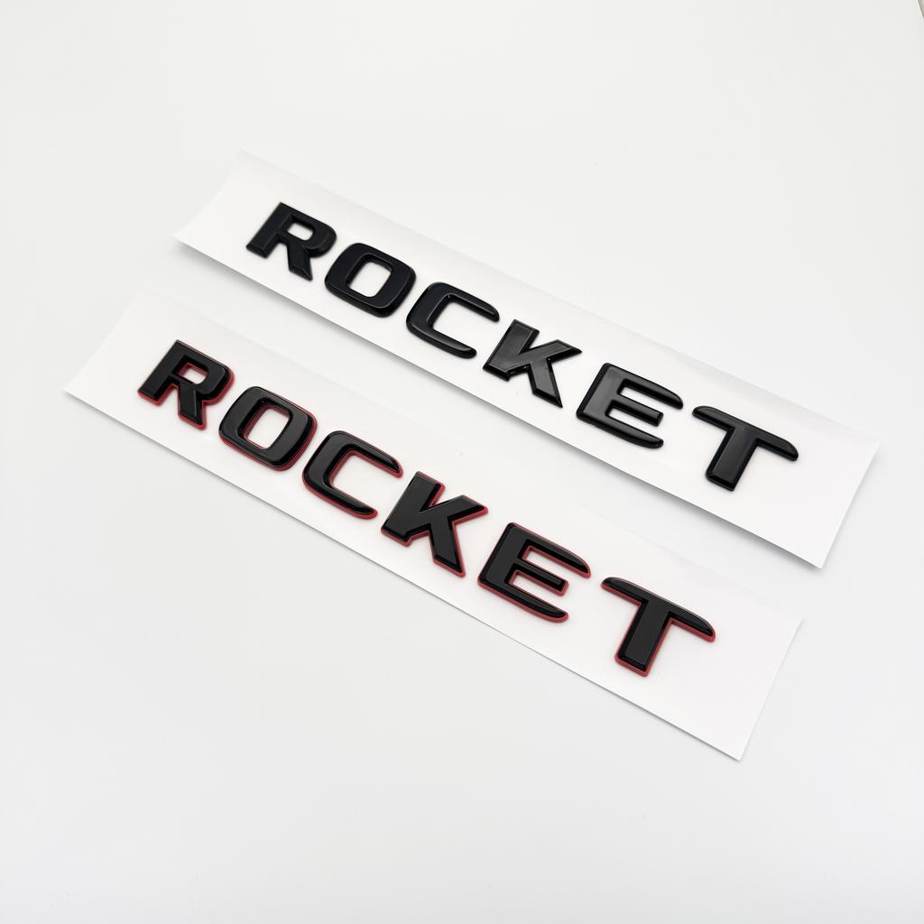 3D Glossy Black & Red ROCKET Car Letters Rear Trunk Bumper Tail Logo Badge Emblem Decals Sticker for 700 800 900 Accessories