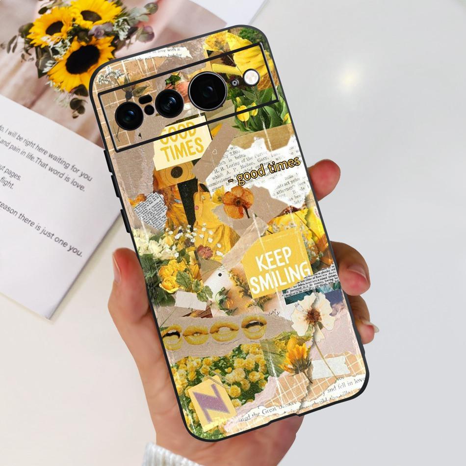 For Google Pixel 7 Pro Case Google Pixel 7 7Pro Pixel7 Fashion Cool Pattern Soft Silicone Black Color Phone Cases