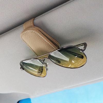 Multifunctionele autozonneklepbrilclip leren brilclip magnetische zonnebrilhouder hanger universeel interieur accessoire