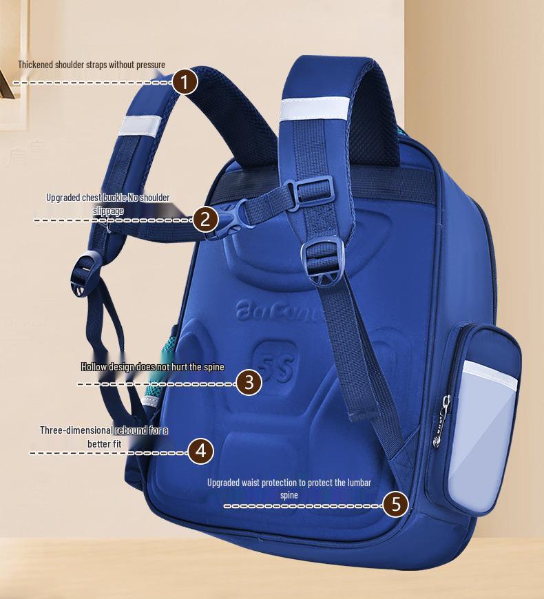 Schultasche mit großer Kapazität und Rückenstütze für Jungen im Alter von 3-6 Jahren, Capybara-Design, 1. Klasse