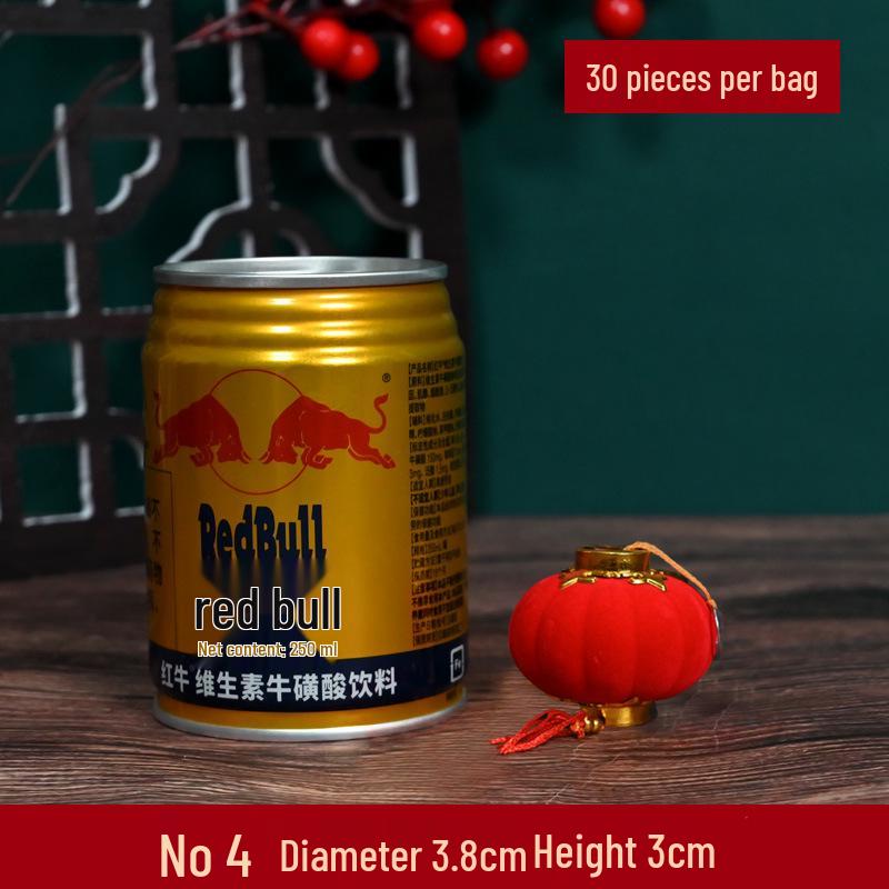 Small Red Flocked Ball Lantern Decoration for New Year Balcony and Outdoor Festival