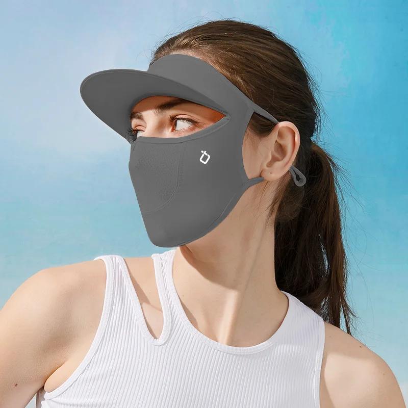 Summer Outdoor Sunproof Mask With Sun Visor Women Cycling Hiking Running Sun Hat Reusable Ice Silk Breathable Mask