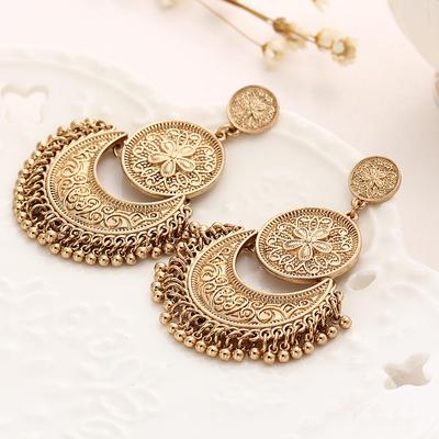 Χρυσό χρώμα Charm Vintage Σκουλαρίκια με κρόσσια Bohemian Women Fashion Jewelry