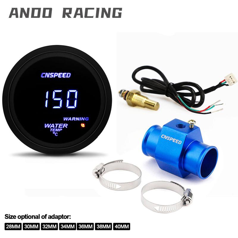 For Car 40-150 Celsius With 1/8npt Water Temp Gauge Meter Sensor & Adapter 2 '' 52mm Digital Led Water Temperature Gauge Meter