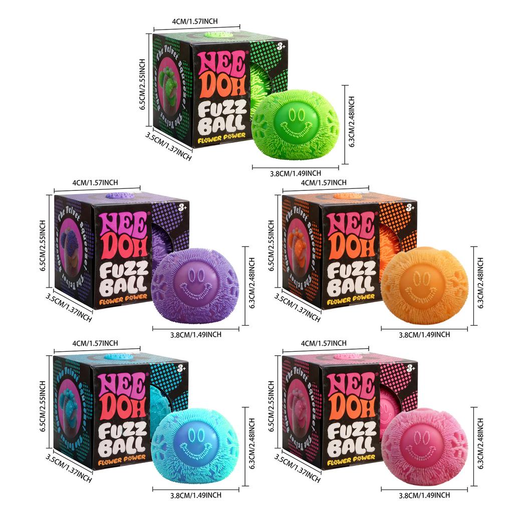 Schylling Needoh Fidget Toy Flower Fuzz Squeeze Ball Soft Nonsticky Stress Relief Relaxing Sensory Play Stress Relief Kids Adult