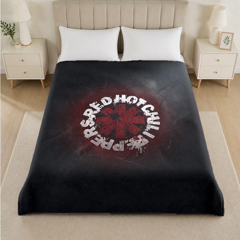 Red Hot Chili Peppers Print Flannel Blanket Cozy Lightweight Plush Throw Blanket For Bed Sofa Household Use