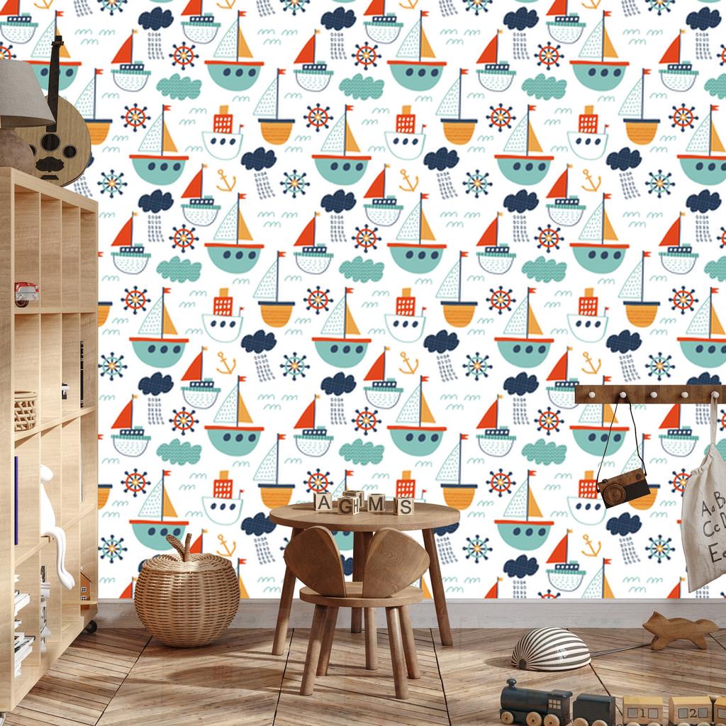 Ships at Sea Wallpaper for Living Room and Bedroom 50x1000