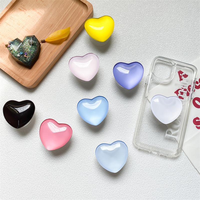 Korean 3D Stained Glass Crystal Ball Phone Holder Heart Retractable Finger Grip Tok Stand For IPhone For Samsung Universal Bracket