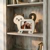 1/2 Stück Cartoon Katze Holz Fotorahmen Hund Form Bildhalter Dekoration für Zuhause Büro Schreibtisch Tierliebhaber Geschenk
