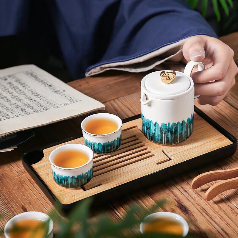Weidu Hand-Painted Gold Ceramic Tea Set