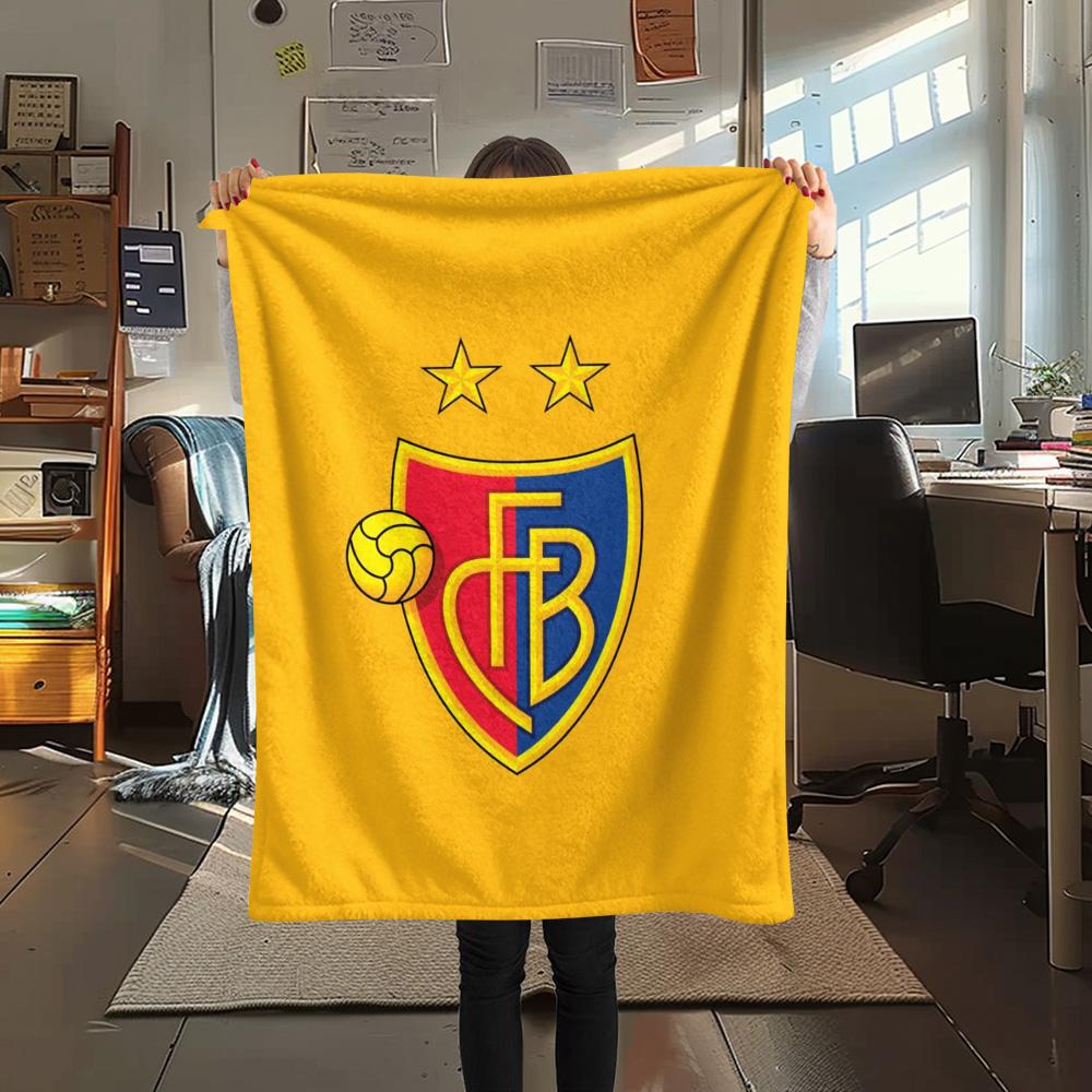 1Pc FC Basel Print Flannel Blanket High Quality Warm Comfortable Cover for All Seasons Perfect for Gifts Home Decor