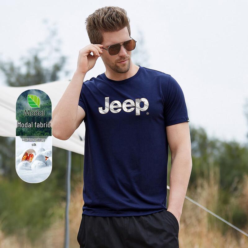 JEEP Men s Silk Modal Blend Casual T-Shirt XL