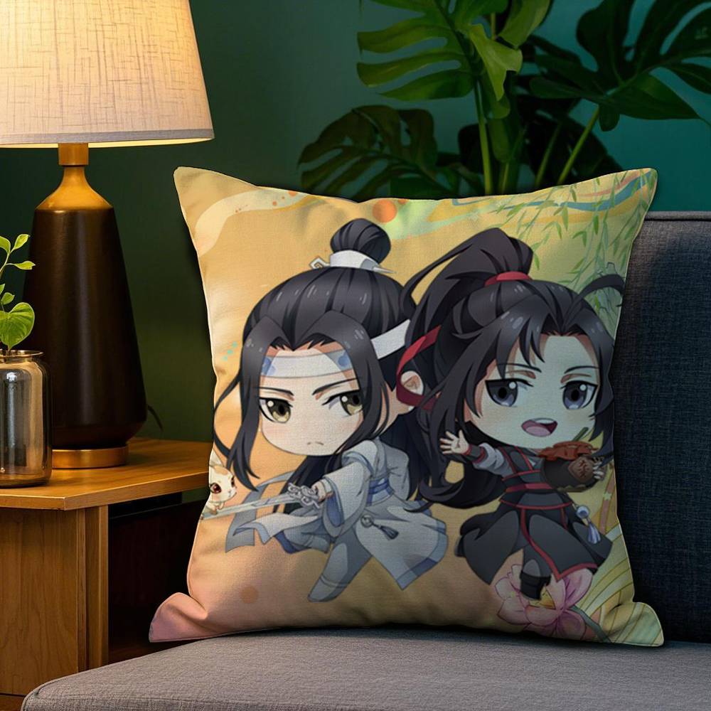 

M-Mo D-Dao Z-Zu S-Shi Pillow Case Sofa Living Room Bedroom Double-sided Printing Square Cushion Nap Time Cushion Cover 12x12Inch