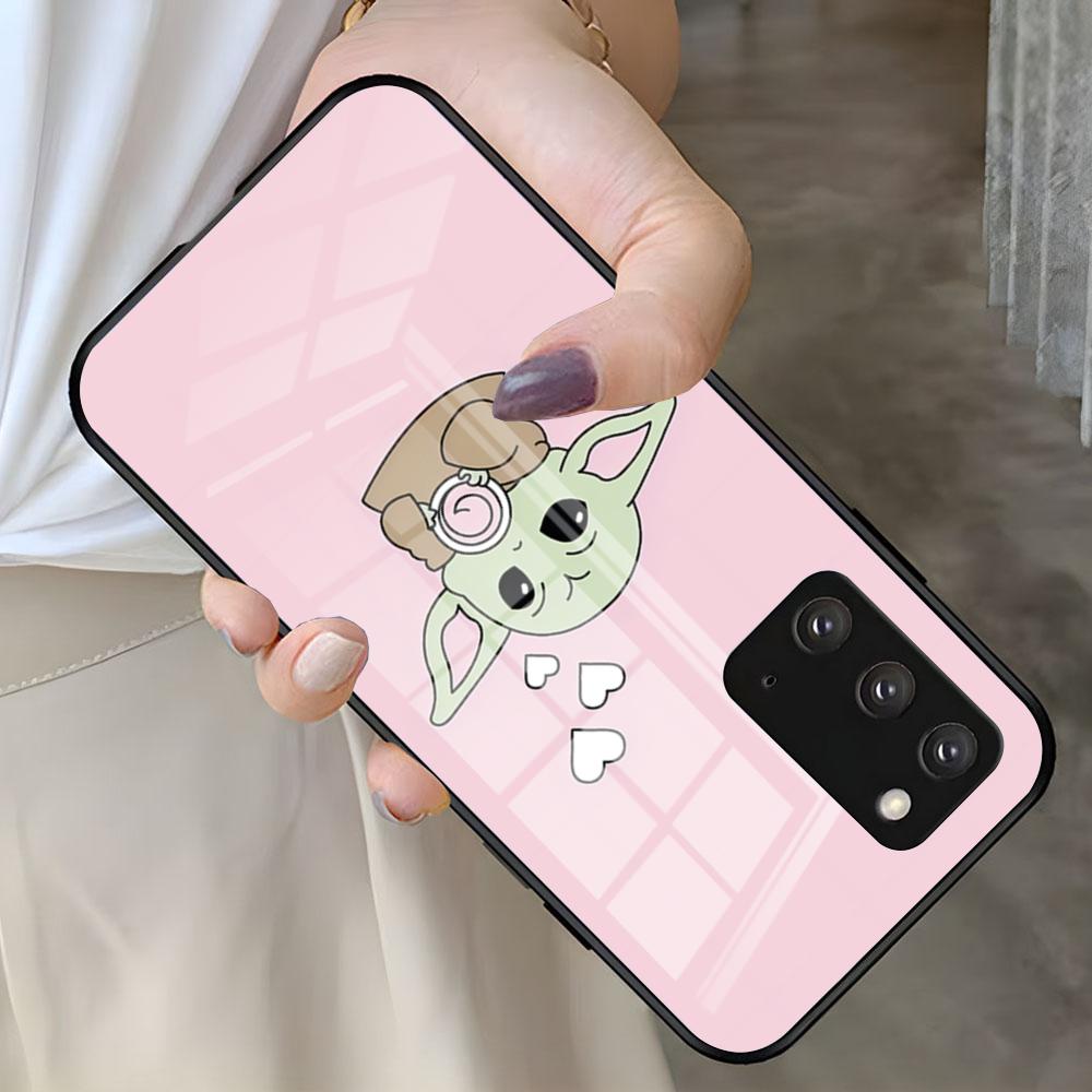

Cute Baby Y-Yoda Phone Case For Samsung S26 S25 S24 FE S23 S22 S21 Plus S20 Ultra Note20Ultra Black Glass Cover Galaxy S24 plus