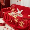 Anti-Scratching Sofa Cover Cloth All-Inclusive Sofa Cover Full Covered Cover Towel Chinese New Year Celebration Joyous National Fashion Sofa Cushion