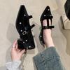 Fashion New Style Fashion Women Shoes Retro Flat Heeled Shoes for Women Square Toe Fashion Mary Jane Single Shoes Loafers Zapatos Mujer