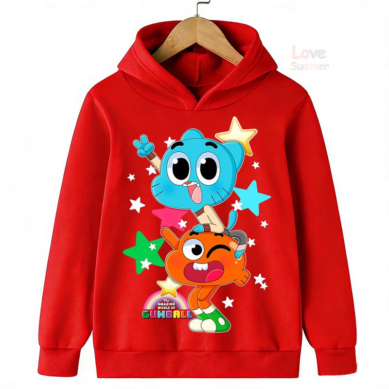 Podzimní Vtipné Dětské Mikiny The Amazing World Of Gumball Mikina s Kapucí Děti Kluci Dívky Grafická Ležérní Sportovní Mikina