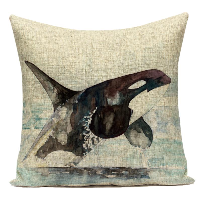 Flowers Plant Animals Whale Cats Horse Owl Decorative Pillows Polyester Cushion Cover for Sofa Home Living Room Almofadas