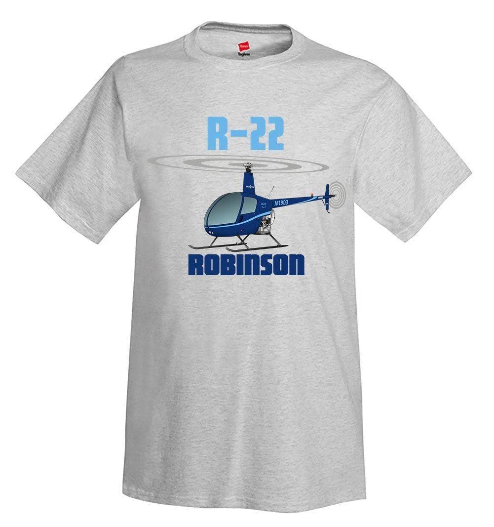 

Robinson R22 (Blue) Airplane T-Shirt - Personalized w/ Your N# 3XL