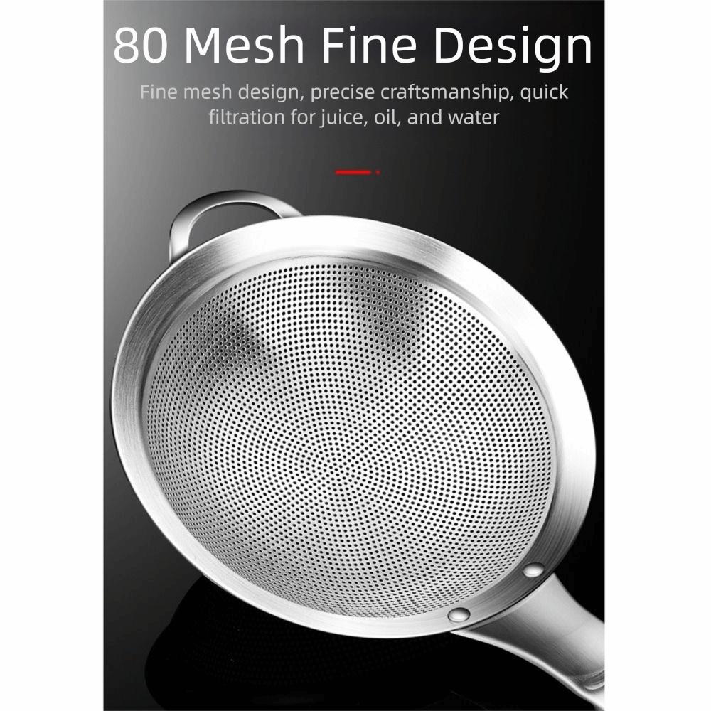 Long Handle Stainless Steel Strainer 80 Mesh Flour Colander Oil Skimmer  Hot Pot Cooking