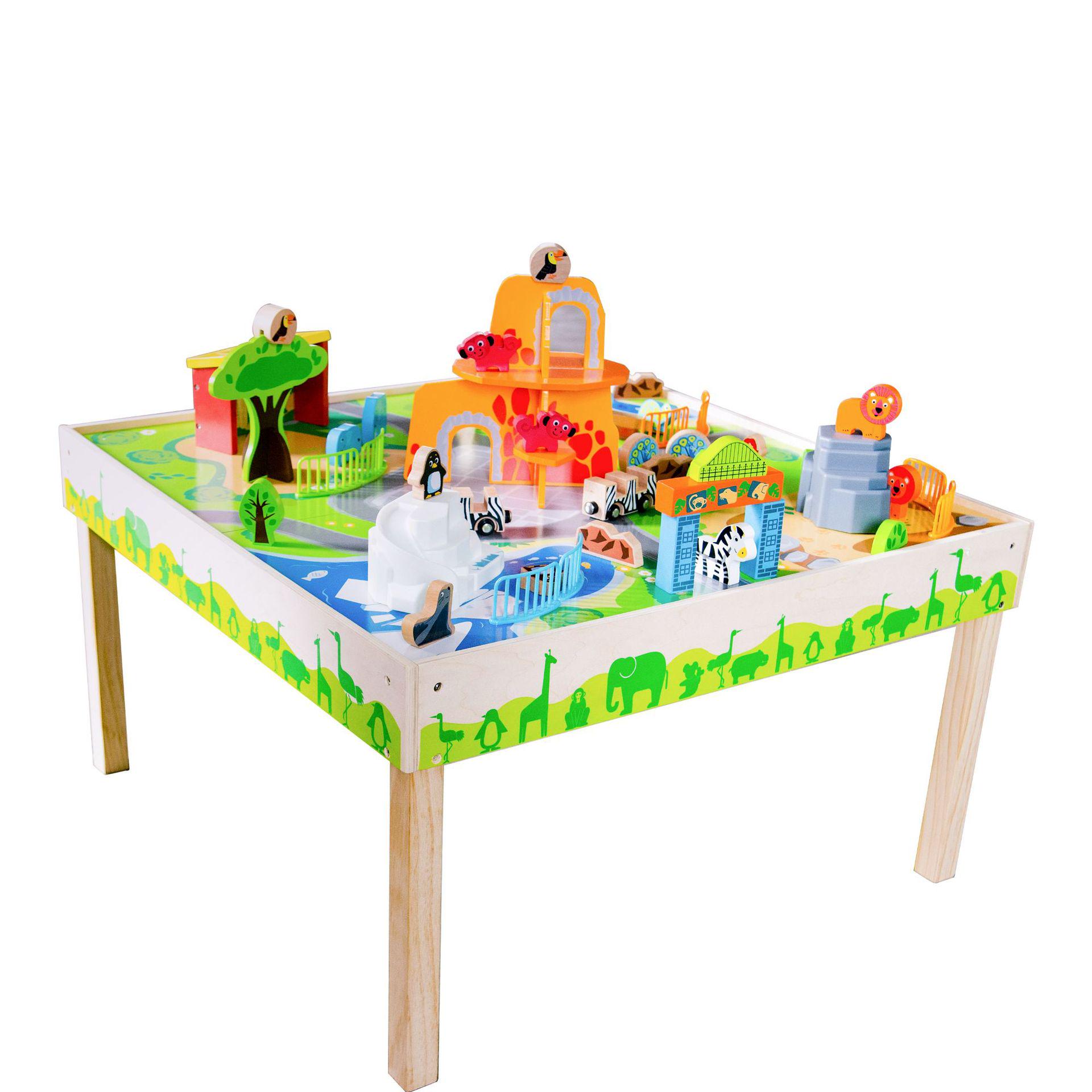 Large Wooden Animal Game Table - Educational Toy for Toddlers and Kindergarten Zoo Game Table