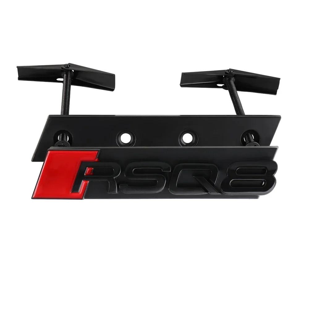 3D ABS Chrome Black Logo RSQ3 RSQ5 RSQ7 RSQ8 Grill Emblem Sticker Car Front Grille Badge Decoration For Audi Auto Accrssories