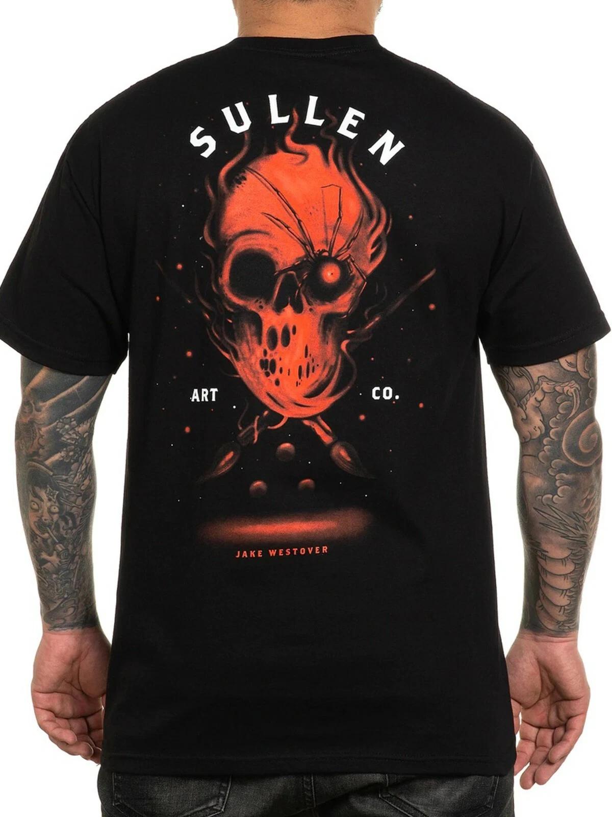 Sullen Men s Red Ghosts Short Sleeve T-shirt Skull Tattoo Style Tee 4XL