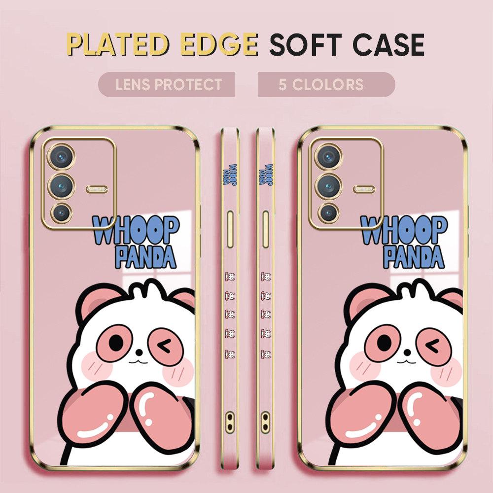 For Honor 90 70 50 X7a X9a P30 Pro P40 Lite Infinix Hot 40i 30i Vivo Y22 Y18 V30 Pro V40 Cartoon Cute Panda Soft Plated TPU Phone Case