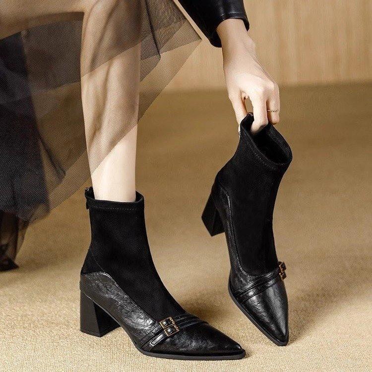 women's shoes trend 2025 New Spring Women Pumps Boots High Quality European Ladies Shoes PU High Heels Fast Delivery ankle Boots