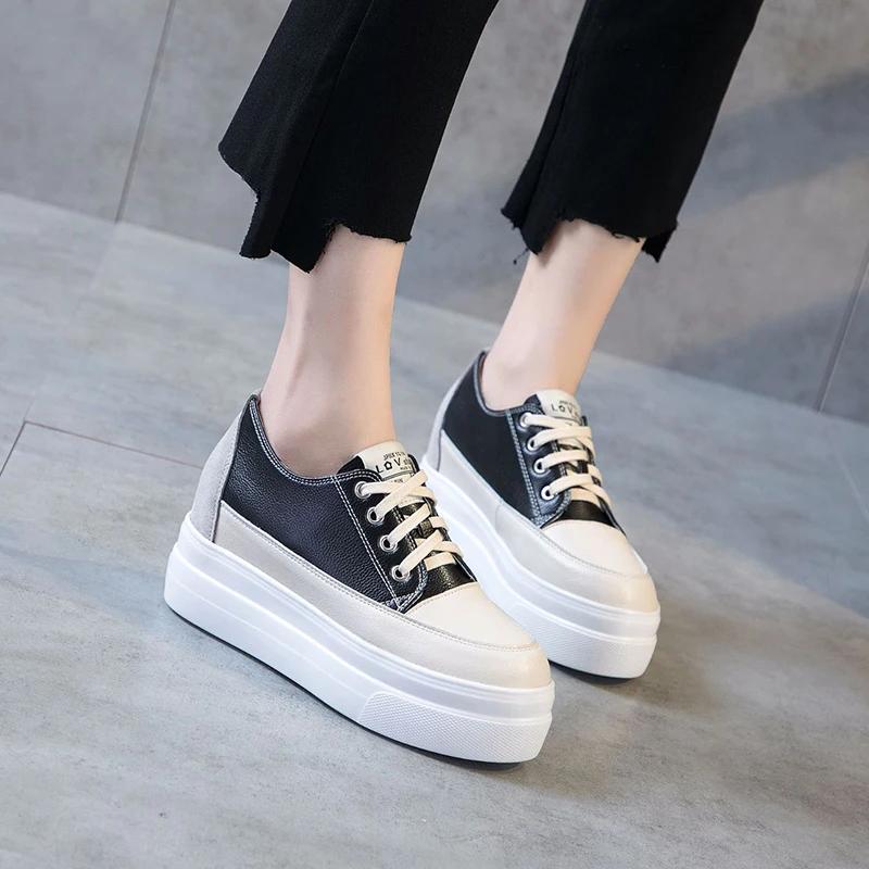 

Модные Повседневные Спортивные Кроссовки Женские Обувь на Толстой Подошве Женская 2024 Модные Массивные Плоские на Высоком Каблуке Теннисные Женские Платформа Сплайсинг Повседневные 33