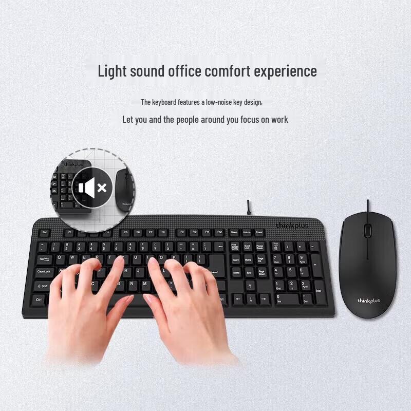 Lenovo Thinkplus KM130Pro Wired Keyboard and Mouse Combo