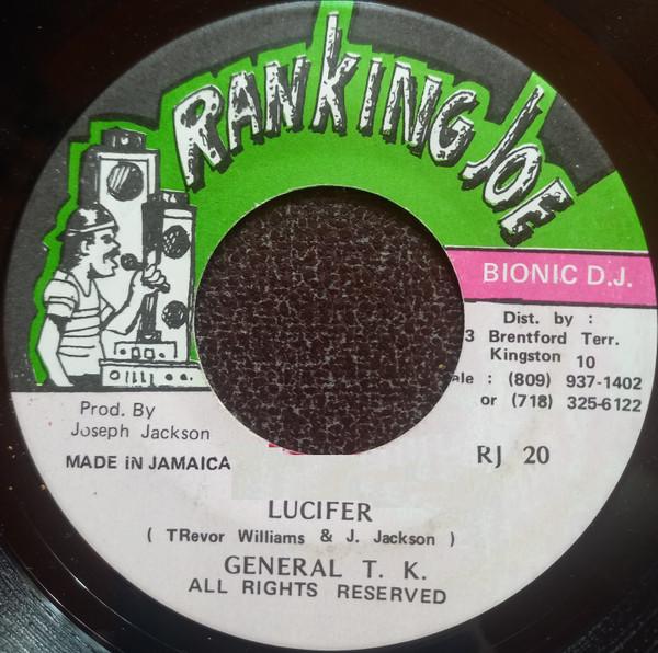 

7inch Record GENERAL T.K. Lucifer RJ20 Ranking Joe Rec 1996 Jamaica Reggae Ska Dub Used
