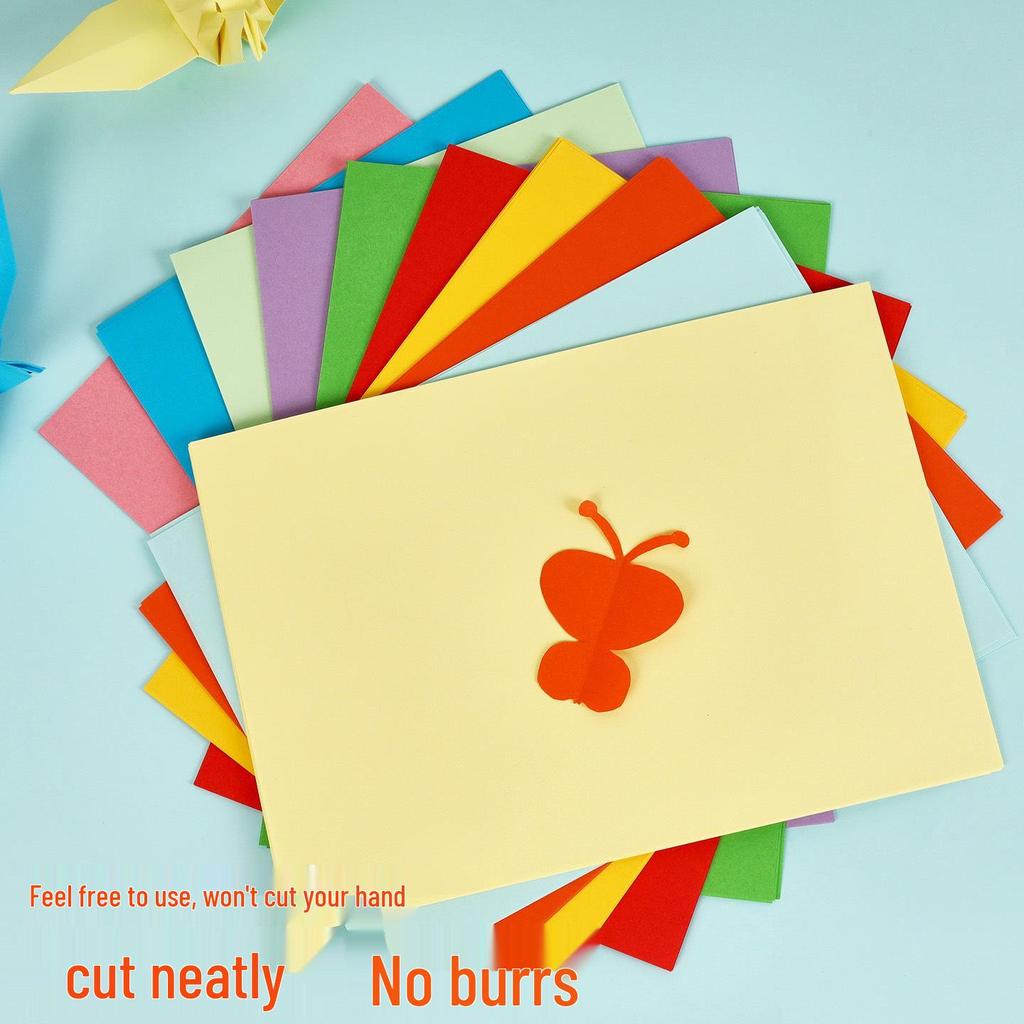 Colored Origami Craft Paper: A4 Thick Cardstock for Kindergarten & Student DIY Projects